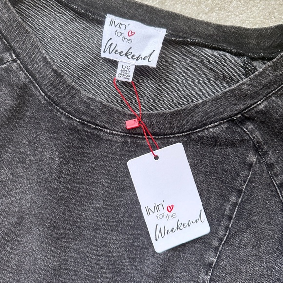 Soft grey stretch knit denim dress size Large - Picture 3 of 5